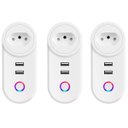 Ver imagem 1 de Kit 3 Tomadas Inteligentes Lspa2 Wifi Celular Usb Alexa Google Home 10a