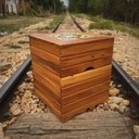 Ver imagem 3 de Banqueta em Madeira de Demolição com Ladrilho Rústico Mesa de canto Libertas Rosas Artesanato Banque