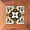 Ver imagem 5 de Banqueta em Madeira de Demolição com Ladrilho Rústico Mesa de canto Libertas Rosas Artesanato Banque