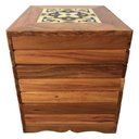 Ver imagem 4 de Banqueta em Madeira de Demolição com Ladrilho Rústico Mesa de canto Libertas Rosas Artesanato Banque