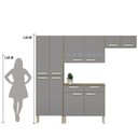 Ver imagem 5 de Armário de Cozinha Compacta 10 Portas 2 Gaveta com Balcão Atenas - Freijó/gris