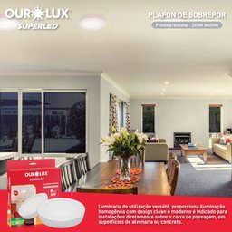 Plafon Led Sobrepor 36 Watts Bivolt 2700k Redondo - 03210a - Ourolux - 5 Plafon Led Sobrepor 36 Watts Bivolt 2700k Redondo - 03210a - Ourolux - 5