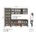 Ver imagem 3 de Cozinha Completa Modulada 6 Peças 100% MDF com Cristaleira Connect Marrom/Duna/Cristal