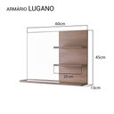 Ver imagem 3 de Espelho para Banheiro com Prateleiras Lugano Carvalho 60 x 45cm