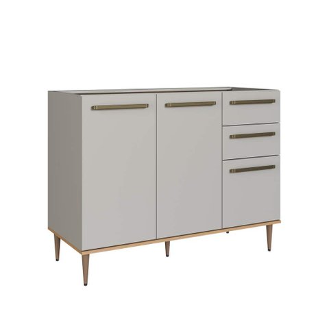 Balcão de Pia 120cm 3 Portas 2 Gavetas sem Tampo IS1500 Linha Isabelle Delmarco