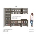 Ver imagem 3 de Cozinha Completa Modulada 6 Peças 100% MDF com Cristaleira Connect Marrom/Duna/Cristal