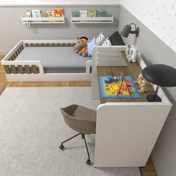Conjunto Infantil de Cama Montessoriana e Escrivaninha com Regulagem de Altura - 9