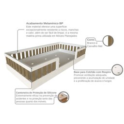 Conjunto Infantil de Cama Montessoriana e Escrivaninha com Regulagem de Altura - 15