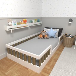 Conjunto Infantil de Cama Montessoriana e Escrivaninha com Regulagem de Altura - 6