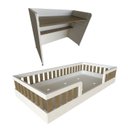 Ver imagem 3 de Conjunto Infantil de Cama Montessoriana e Escrivaninha com Regulagem de Altura Branco/Carvalho Mel
