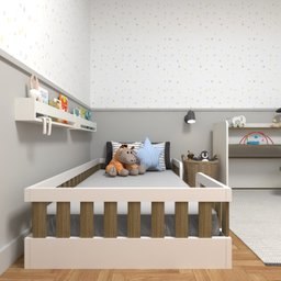 Conjunto Infantil de Cama Montessoriana e Escrivaninha com Regulagem de Altura - 5
