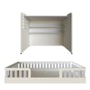 Ver imagem 3 de Conjunto Infantil de Cama Montessoriana e Escrivaninha com Regulagem de Altura Branco/Cinza Cristal