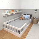 Ver imagem 6 de Conjunto Infantil de Cama Montessoriana e Escrivaninha com Regulagem de Altura Branco/Cinza Cristal
