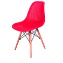Ver imagem 2 de Kit 2 Cadeiras Design Charles Eames Eiffel Furadinha Cor:vermelha