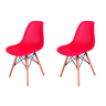 Kit 2 Cadeiras Design Charles Eames Eiffel Furadinha Cor:vermelha - 1