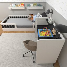 Conjunto Infantil de Cama Montessoriana e Escrivaninha com Regulagem de Altura - 9