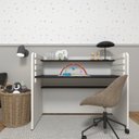 Ver imagem 4 de Conjunto Infantil de Cama Montessoriana e Escrivaninha com Regulagem de Altura Branco/Preto