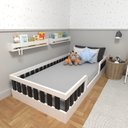 Ver imagem 6 de Conjunto Infantil de Cama Montessoriana e Escrivaninha com Regulagem de Altura Branco/Preto