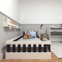 Ver imagem 5 de Conjunto Infantil de Cama Montessoriana e Escrivaninha com Regulagem de Altura Branco/Preto