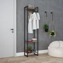 Ver imagem 7 de Estante Closet Arara Industrial 3 Prateleiras 187x45cm Dynamica Marrom/Nogal/Preto