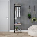 Ver imagem 1 de Estante Closet Arara Industrial 3 Prateleiras 187x45cm Dynamica Branco/Snow/Preto