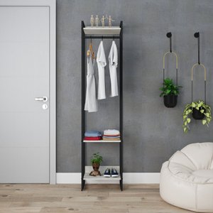 Estante Closet Arara Industrial 3 Prateleiras 187x45cm Dynamica  