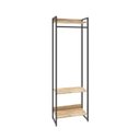 Ver imagem 3 de Estante Closet Arara Industrial 3 Prateleiras 187x60cm Dynamica Yescasa Marrom/Carvalho/Preto