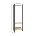 Ver imagem 4 de Estante Closet Arara Industrial 3 Prateleiras 187x60cm Dynamica Yescasa Marrom/Carvalho/Preto