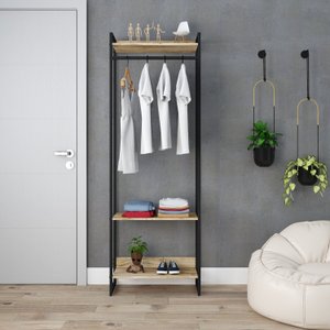 Estante Closet Arara Industrial 3 Prateleiras 187x60cm Dynamica Yescasa 