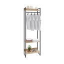 Ver imagem 2 de Estante Closet Arara Industrial 3 Prateleiras 187x60cm Dynamica Yescasa Marrom/Carvalho/Preto