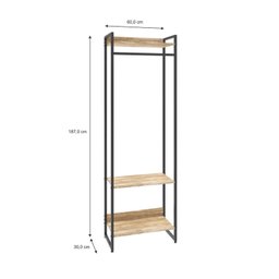 Estante Closet Arara Industrial 3 Prateleiras 187x60cm Dynamica Yescasa  - 4