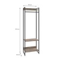 Ver imagem 4 de Estante Closet Arara Industrial 3 Prateleiras 187x60cm Dynamica Yescasa Marrom/Carvalho Dark/Preto