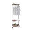Ver imagem 2 de Estante Closet Arara Industrial 3 Prateleiras 187x60cm Dynamica Yescasa Marrom/Carvalho Dark/Preto