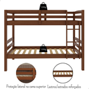 Ver mais imagens de Beliche Cama Solteiro Madeira Suspenso com Proteção Robusta