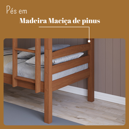 Beliche Cama Solteiro Madeira Suspenso com Proteção Robusta - 6