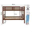 Ver imagem 3 de Beliche Cama Solteiro Madeira Suspenso com Proteção Robusta