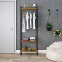 Ver imagem 1 de Estante Closet Arara Industrial 3 Prateleiras 187x60cm Dynamica Yescasa Marrom/Lâmina Mel/Preto