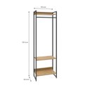 Ver imagem 4 de Estante Closet Arara Industrial 3 Prateleiras 187x60cm Dynamica Yescasa Marrom/Lâmina Mel/Preto
