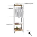 Ver imagem 5 de Estante Closet Arara Industrial 3 Prateleiras 187x60cm Dynamica Yescasa Marrom/Lâmina Mel/Preto