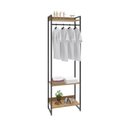 Ver imagem 2 de Estante Closet Arara Industrial 3 Prateleiras 187x60cm Dynamica Yescasa Marrom/Lâmina Mel/Preto