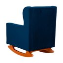 Ver imagem 5 de Poltrona de Amamentação Canoa Balanço com Puff Liz Veludo Azul - Loja Sheep