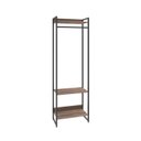 Ver imagem 3 de Estante Closet Arara Industrial 3 Prateleiras 187x60cm Dynamica Yescasa Marrom/Nogal/Preto