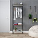 Ver imagem 1 de Estante Closet Arara Industrial 3 Prateleiras 187x60cm Dynamica Yescasa Branco/Snow/Preto