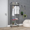 Ver imagem 7 de Estante Closet Arara Industrial 3 Prateleiras 187x60cm Dynamica Yescasa