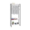 Ver imagem 2 de Estante Closet Arara Industrial 3 Prateleiras 187x80cm Dynamica Yescasa Branco/Chess/Preto