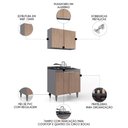 Ver imagem 6 de Armário de Cozinha e Balcão Cooktop Pérola Z34 Grafite/Freijó - Mpozenato