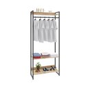 Ver imagem 2 de Estante Closet Arara Industrial 3 Prateleiras 187x80cm Dynamica Yescasa Marrom/Carvalho/Preto