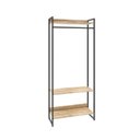 Ver imagem 3 de Estante Closet Arara Industrial 3 Prateleiras 187x80cm Dynamica Yescasa Marrom/Carvalho/Preto