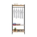 Ver imagem 6 de Estante Closet Arara Industrial 3 Prateleiras 187x80cm Dynamica Yescasa Marrom/Carvalho/Preto
