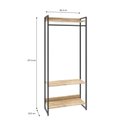 Ver imagem 4 de Estante Closet Arara Industrial 3 Prateleiras 187x80cm Dynamica Yescasa Marrom/Carvalho/Preto